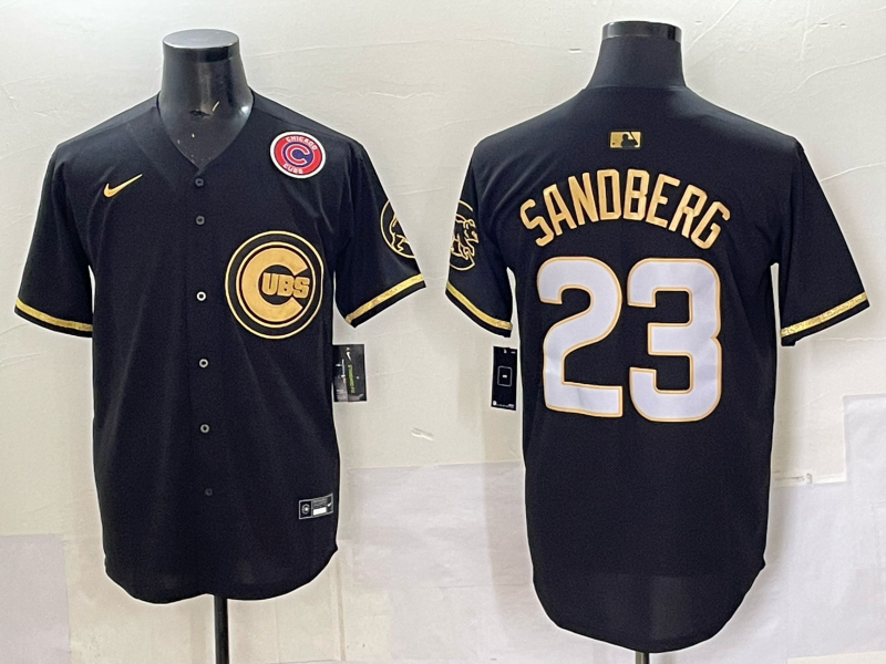 Men Chicago Cubs #23 Sandberg black Nike MLB 2025 Jersey 04->chicago cubs->MLB Jersey